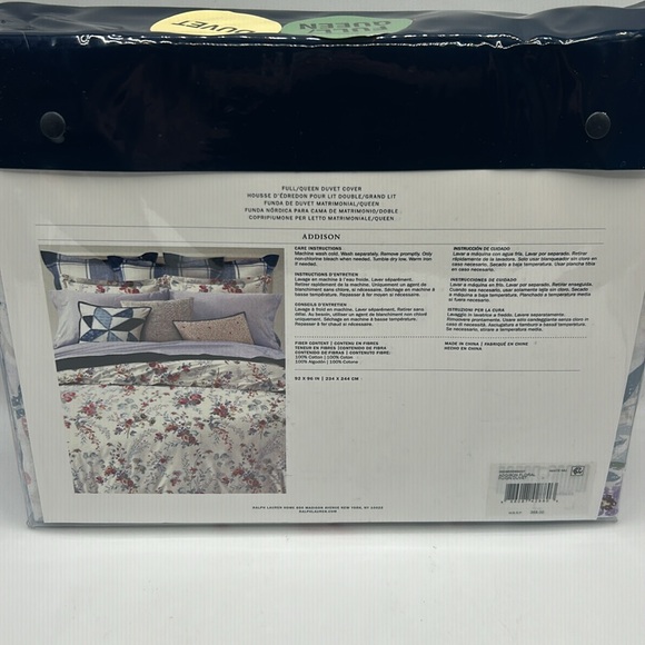 Ralph Lauren Floral Full Queen 92x96 Duvet Cover New with tags! - Picture 7 of 10